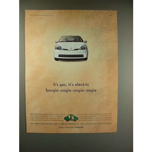 2000 Toyota Prius Car Ad - It's Gas, It's Electric!