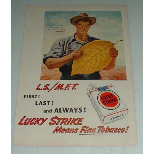 Vintage Lucky Strike Cigarettes Ad - Fine Tobacco