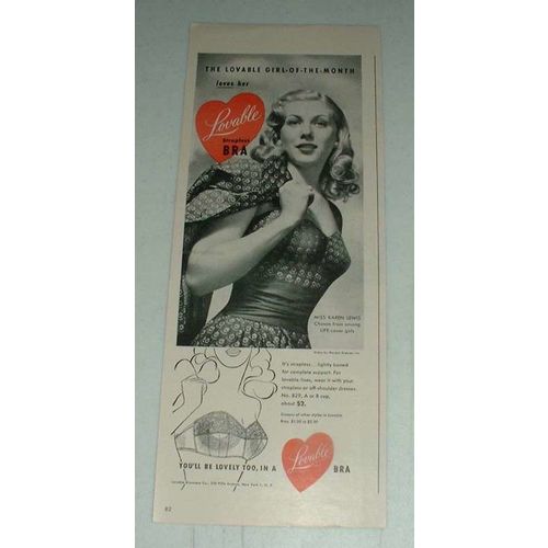 Vintage Lovable Strapless Bra Ad w/ Karen Lewis