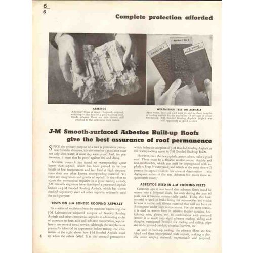 johns-manville 1938 asbestos bonded built-up roofs vintage catalog