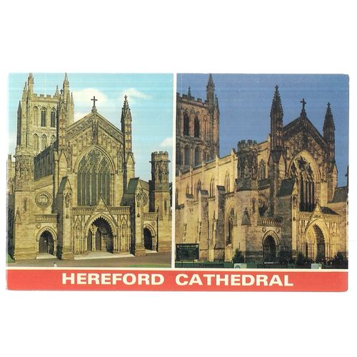 HEREFORD CATHEDRAL, multiview. unused postcard by Dennis =