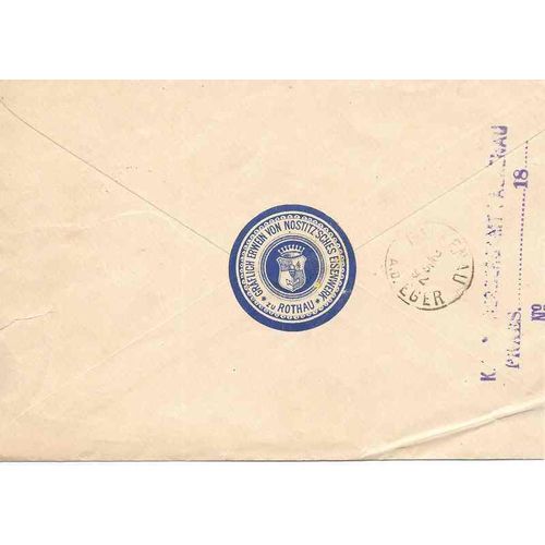 Austria 1892 with Business Label, Rohrau to Falkenau, nice markings