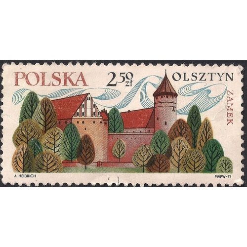 POLAND, Olsztyn Castle, red 1971, 2.50 Zl