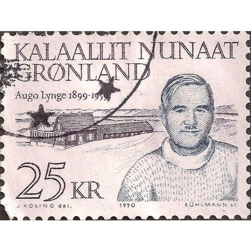GREENLAND, Augo Lynge 1899-1959, white 1991, 25 Kr