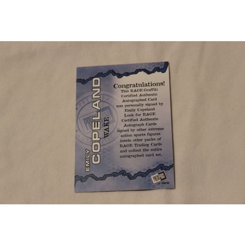 Emily Copeland 2000 Press Pass Rage GRAFFITI AUTOGRAPH Extreme Sports