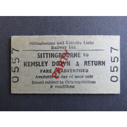 Sittingbourne & Kemsley Light Railway 1974 Party Ticket #1