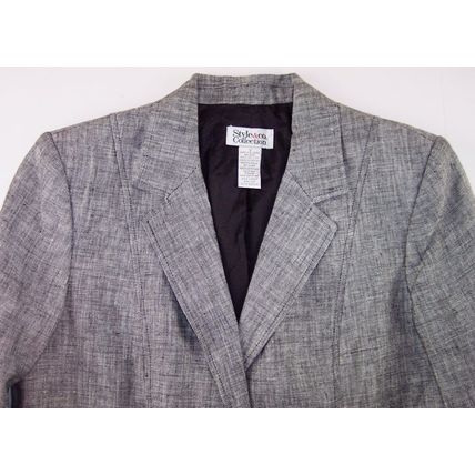 NWT Style & Co. Collection Black/White Lined Linen Blazer, Size 12, $75