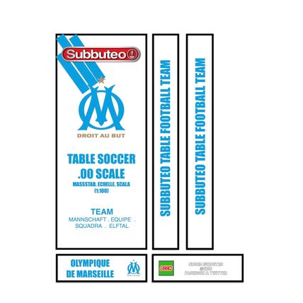 Subbuteo Tabletop Football Box Label Olympique de Marseille (FRA) 1991-93