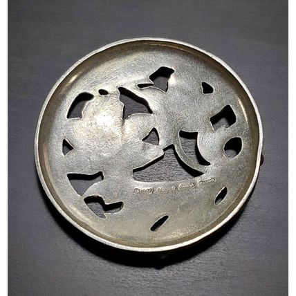 Vintage 1987 Seagull Pewter Canada Candle Topper Flowers