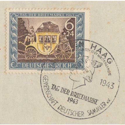 Germany 1943, FDC Postal Souvenir Stationary with Mi #828. CTO