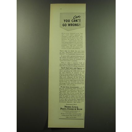 1949 Merrill Lynch Ad - You can go wrong!