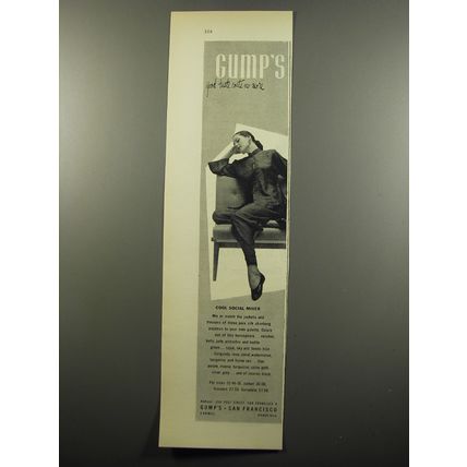 1950 Gump's Jacket and Trousers Ad - Cool Social Mixer