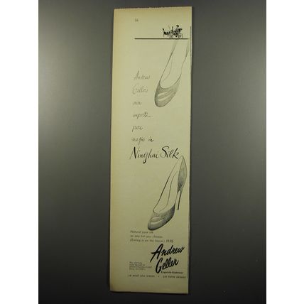1950 Andrew Geller Ninghai Silk Shoes Advertisement - Andrew Geller's own import