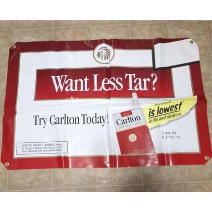 Carlton Cigarettes Outdoor banner 29" X 44" new/Unused