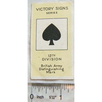 1928 Morris's card Victory Signs 16 12th Division