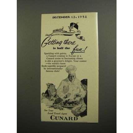 1952 Cunard Cruise Advertisement