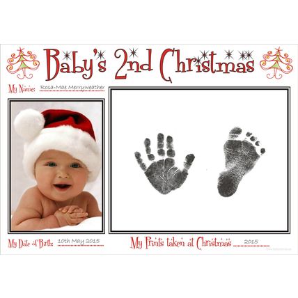 A4 Baby's 1st 2nd 3rd Christmas Handprint Footprint Kit Babys Xmas Novelty Gift