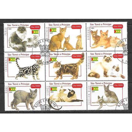SAINT THOMAS ET PRINCE 2004 CATS OBLITERE ( USED )