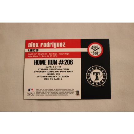 Alex Rodriguez 2007 Topps ROAD TO 500 ARHR206 #206