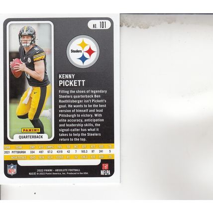 KENNY PICKETT 2022 AUTOGRAPHED PITTSBURGH STEELERS ALL-PRO CHAMPION QUARTERBACK