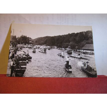 OUTSIDE BOULTERS LOCK, MAIDENHEAD BERKSHIRE, used antique postcard RP 1916 pm #