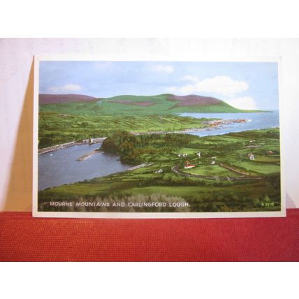 MOURNE MOUNTAINS & CARLINGFORD LOUGH, Co. DOWN, N. IRELAND vintage postcard =