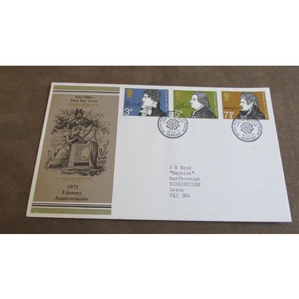 1971 GB FDC Cover - British Literary Anniversaries