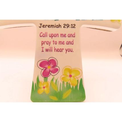 You Can Talk to God Anytime Cross Plaque Porcelain Freestanding Christianity Gif