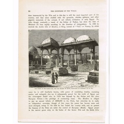 TOMBS OF THE MAMELUKES, EGYPT, Book Illustration c1890