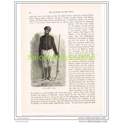 ARAB SOLDIER OF TUNIS, TUNISIA, Book Illustration c1890