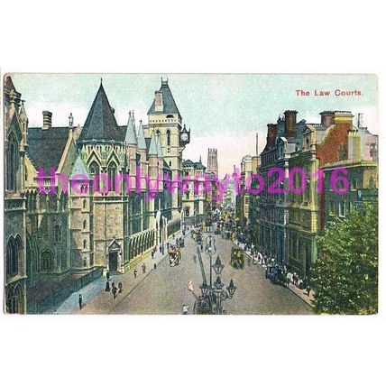 Law Courts, London, England, 1908, Postcard