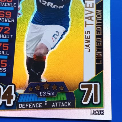 2016-17 Topps Match Attax SPFL LE3B GOLD James Tavernier LIMITED EDITION