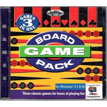 BOARD GAME PACK (PC-CD, 1997) for Windows 3.1/95/98/Me/XP - NEW CD in SLEEVE