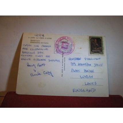 CASINO, MONTE-CARLO, LA COTE D'AZUR, MONACO unused postcard 1978 pkm =
