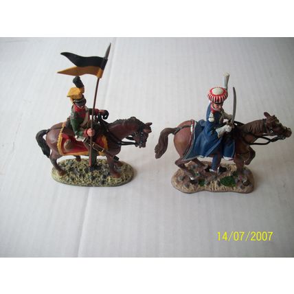 Del Prado Military Soldiers on Horseback X2 Painted Lead Figures ref1