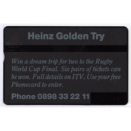 UK BT Phone Card - 1991 Rugby World Cup