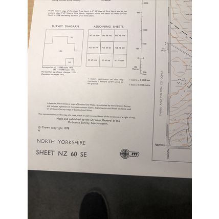 OS map 1:10000 N. Yorks. Sheet NZ 60 SE 1978 Westerdale Moor, Botton, Danby Beck