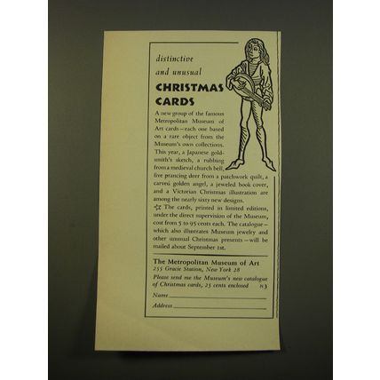 1961 Metropolitan Museum of Art Ad - Distinctive and unusual Christmas Cards