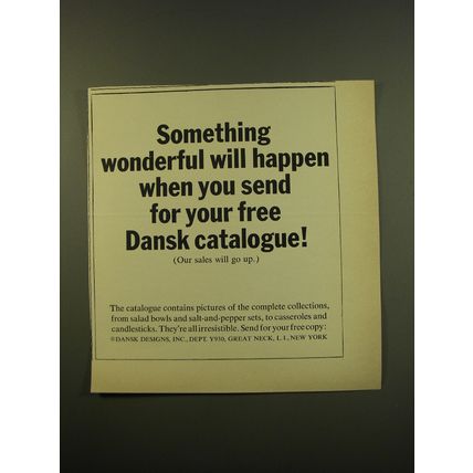 1961 Dansk Designs Advertisement - Something wonderful will happen