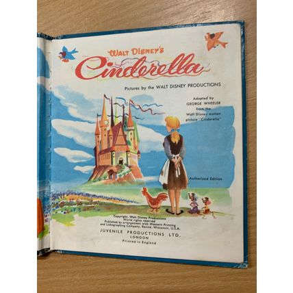 c1950 WALT DISNEY "CINDERELLA" MOVIE ADAPTATION SMALL HARDBACK BOOK (LL)