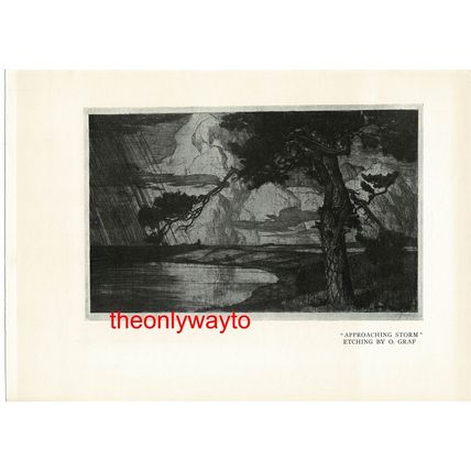 Approaching Storm (Ghent Exhibition On Reverse), Book Illustration, 1913