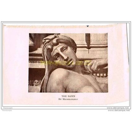 DAWN, MICHELANGELO, FLORENCE, ITALY, c1895 , Book Illustration, 1920