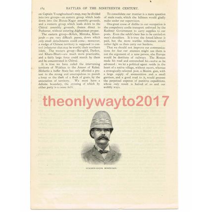 Sugeo-Major Robertson, Chitral Campaign, 1895, Book Illustration, c1905
