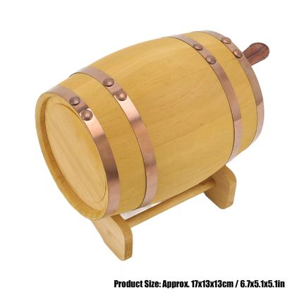 750ml/25.36Oz Wood Timber Wine Barrel Dispenser,Whiskey Barrel Wine Barrel Woode