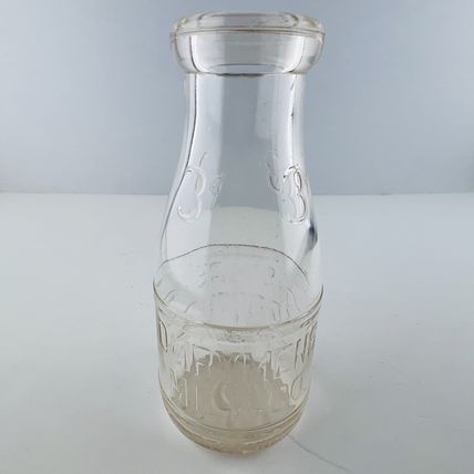 Dairymen's Milk Co Pittsburgh 3¢ Cent Store Pint Bottle Embossed Dairy Glass Vin