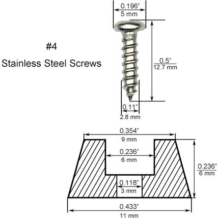 Cutting Board Feet with Stainless Screws, Black round Non Slip Rubber Feet for C