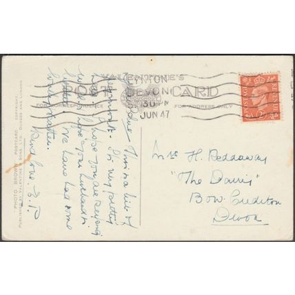 Countisbury Hill, Lynmouth, Devon, 1947 - Valentine's Postcard