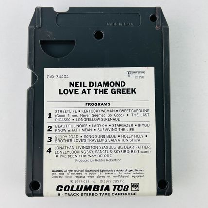 Neil Diamond – Love At The Greek Theatre: Recorded Live 8-Track Cartridge Tape