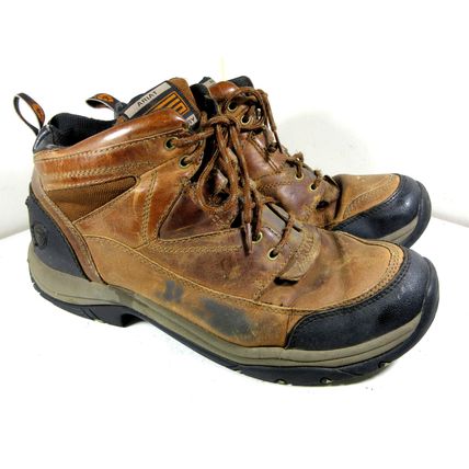 ARIAT ATS Terrain Brown Leather Boots Hiking Work Shoes (34524) Size 12D Mens