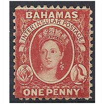 Bahamas 1882 SG40 1d Scarlet Vermillion Mounted Mint ..